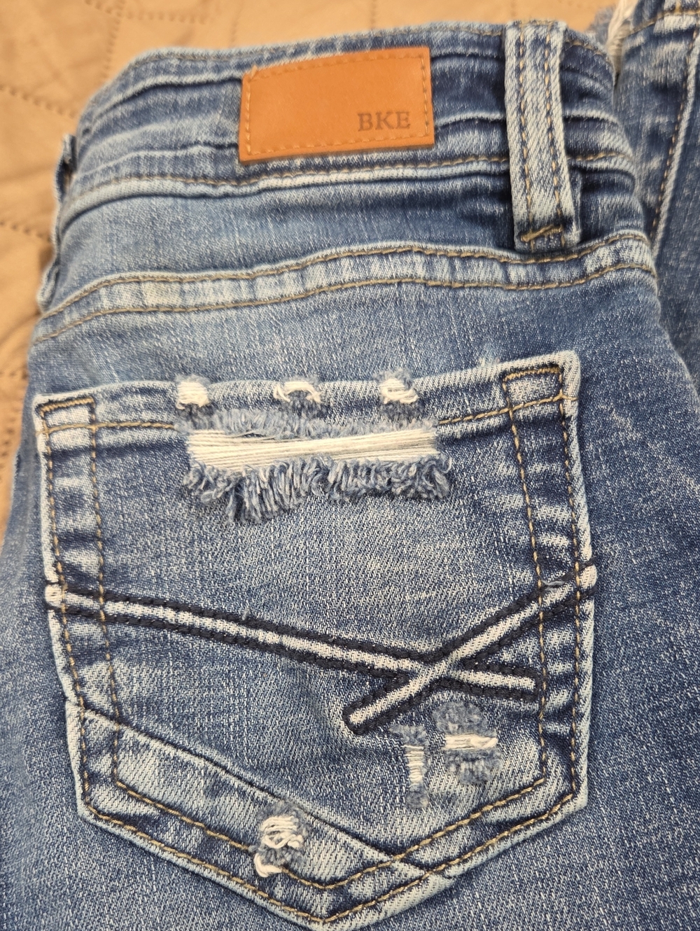 BKE Blue Distressed Boyfriend Jeans - Picture 2 of 8